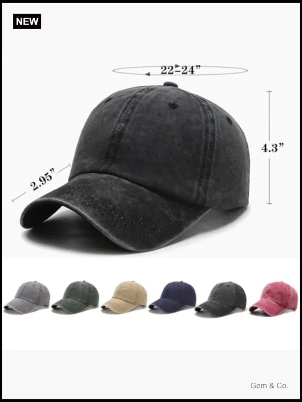 5/6 Pack Vintage Washed Plain Dad Baseball Hat for Men Women Adjustable